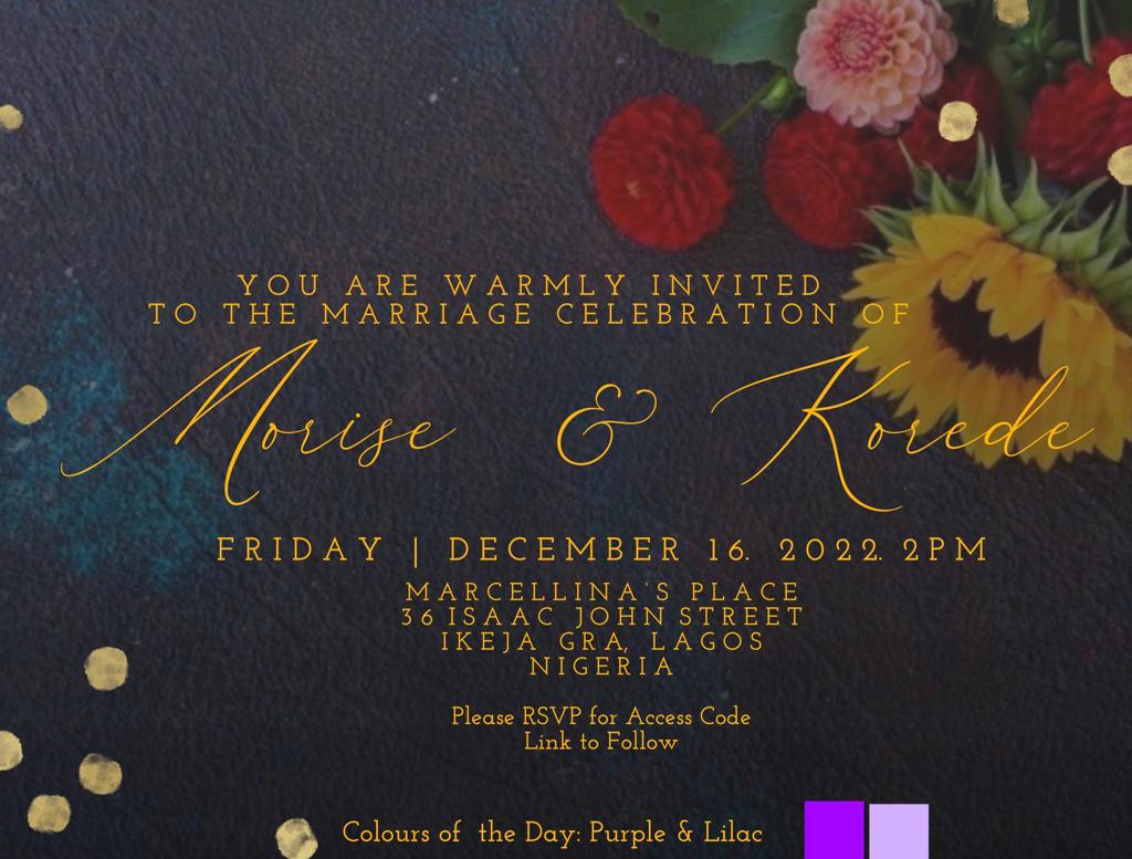 Morise & Korede's Wedding